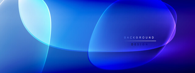 Vector abstract background - liquid bubble shapes on fluid gradient with shadows and light effects. Shiny design template for text