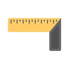 Square ruler for construction concept. Flat icon illustration.