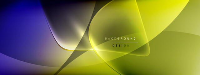Vector abstract background - liquid bubble shapes on fluid gradient with shadows and light effects. Shiny design template for text