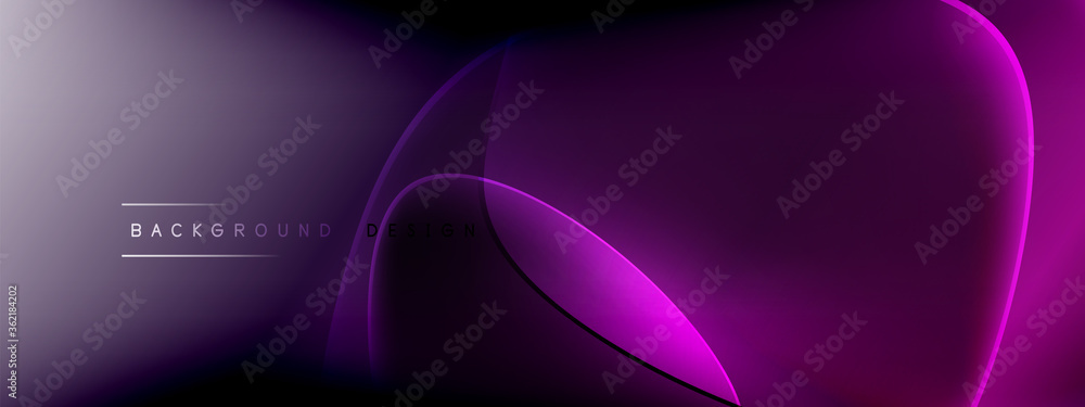 Wall mural vector abstract background - liquid bubble shapes on fluid gradient with shadows and light effects. 