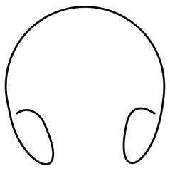 Continuous one line drawing of a headphones symbol , Vector illustration