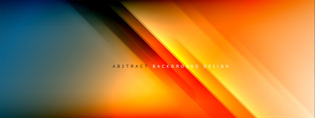 Motion concept neon shiny lines on liquid color gradients abstract backgrounds. Dynamic shadows and lights templates for text