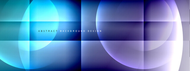 Vector abstract background - circle and cross on fluid gradient with shadows and light effects. Techno or business shiny design templates for text