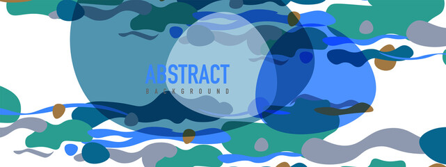 Trendy liquid style shapes abstract design, dynamic vector background for placards, brochures, posters, web landing pages, covers or banners