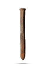  old rusty nail chisel isolated on a white background