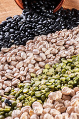 Grain variety - Black beans, carioca beans, chickpeas and peas