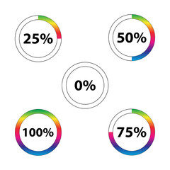 Multi colored circle progress bar, infographic user interface vector illustration design