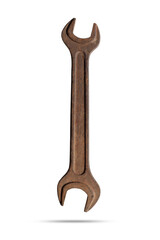 old rusty wrench isolated on a white background