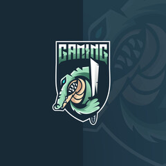 Crocodile eSport mascot logo design	