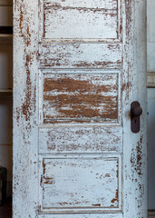 The texture of an old white wooden grunge door