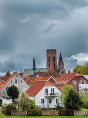 Rooftops og medieval city Ribe, Denmark