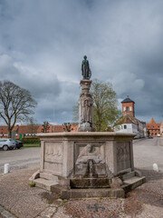 Fototapeta na wymiar Fountain well in front of Sct. Catharinae monastery in Ribe; Denmark