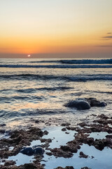 Naklejka premium Amazing sunset view on Indian ocean at Bali, Indonesia