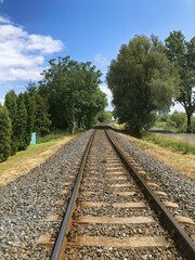 Obraz premium Railroad and highway.