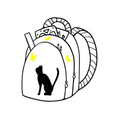 school backpack doodle sketch illustration