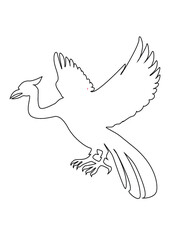 Obraz premium black outline of flying bird