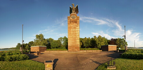U-Boat Memorial Baltic Sea Beach at Heikendorf - Moeltenort near Kiel - Sunset