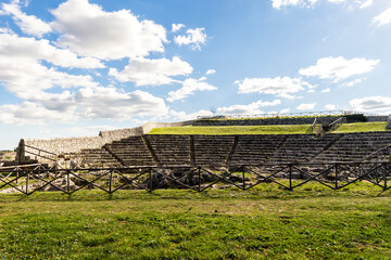 Beautiful Sceneries of The Greek Theater in Palazzolo Acreide, Province of Syracuse, Italy.