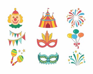 Obraz premium set of funny cartoon characters