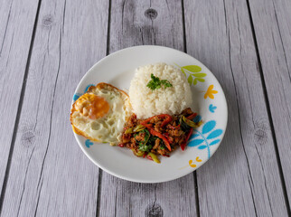 Thai Food Mixed Curries and Fried Rice 