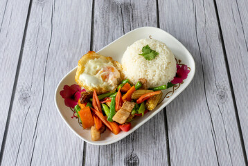 Thai Food Mixed Curries and Fried Rice 