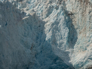 Surprise Glacier surface details from cruise ship. Prince William Sound, Alaska, USA.