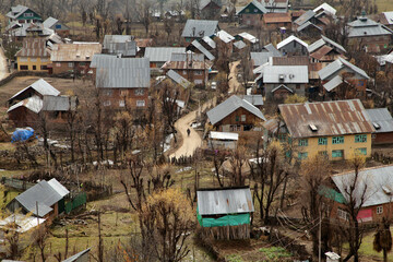 Fototapeta na wymiar A town at Aru Valley near Pahalgam, Kashmir, India