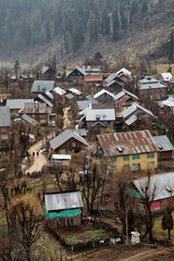 A town at Aru Valley near Pahalgam, Kashmir, India