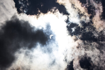  sun in a beautiful solar eclipse