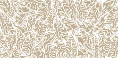 Leaf and flower background vector. Tropical pattern design for packaging, wallpaper and print, Vector illustration.