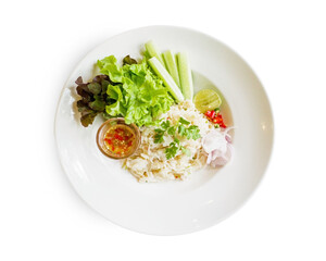 Crab fried rice isolated