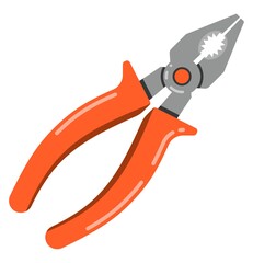 Pliers tool icon flat illustration of pliers