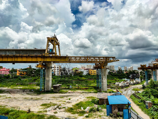 Construction work for Garia to Airport metro.