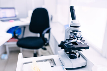 microscope in research laboratory
