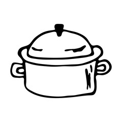 Pan. Hand drawn vector illustration in doodle style, isolated on a white background.