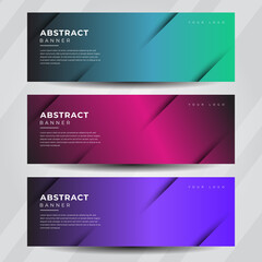 Set bundle abstract banner background modern minimalist gradient graphic. business banner collection design vector illustration.