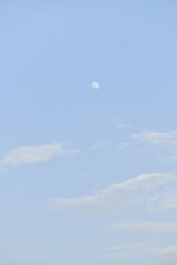 Fototapeta na wymiar Moon and cloud on blue sky.