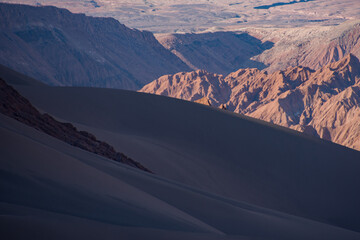 The Atacama Desert in Chile in evening light