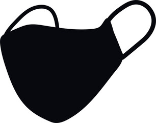Vector tapaboca negro sobre fondo blanco
