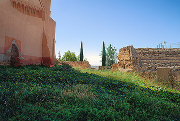 vista parcial de las graderás del circo romano en Tarragona  (España)