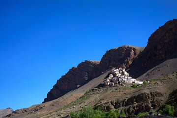 Key monastery - the biggest monastery of Spiti Valley. Spiti Valley, Himachal Pradesh, India