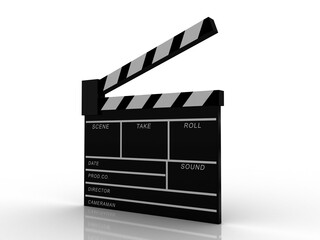 3d rendering Film clap board
