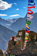 Tibetan Buddhist monastery Dhankar Gompa located at the Spiti Valley, Himachal Pradesh, India.