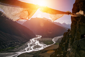Confluence of the Pin & Spiti rivers, beside Dankhar village, Spiti Valley, India.