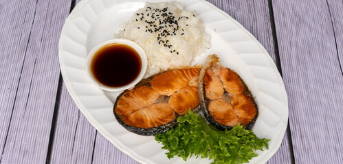 Fish, Salmon Chicken Pork Steaks