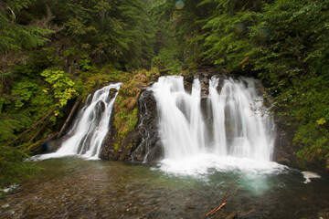 Fototapeta na wymiar Waterfall just outside of Juneau, Alaska