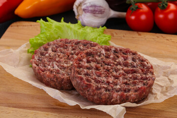 Raw burger cutlet