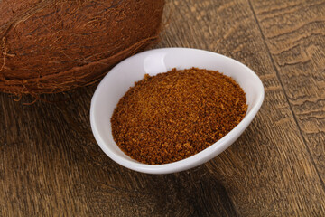 Coconut brown sugar in the bowl
