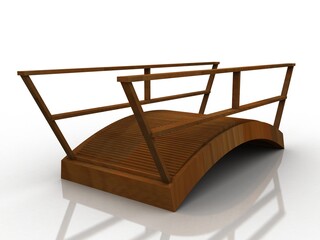 3d rendering Wooden foot bridge