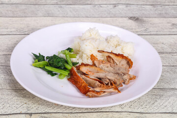 Rice with roasted duck breast